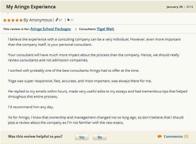 my ARINGO experience